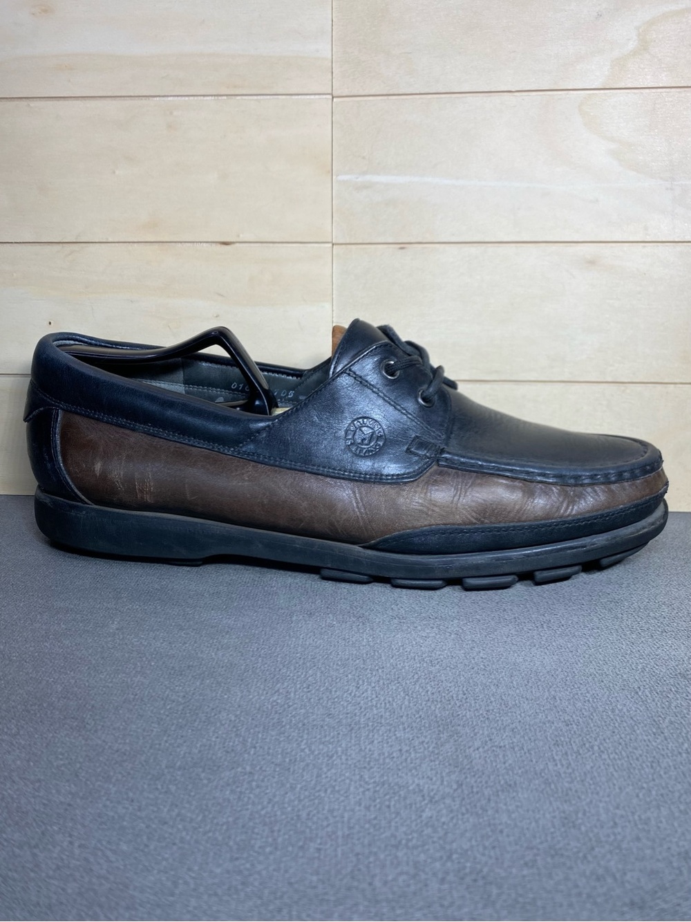 Mephisto Ralyx Boat Shoes Black Brown Leather Men's Size 10.5